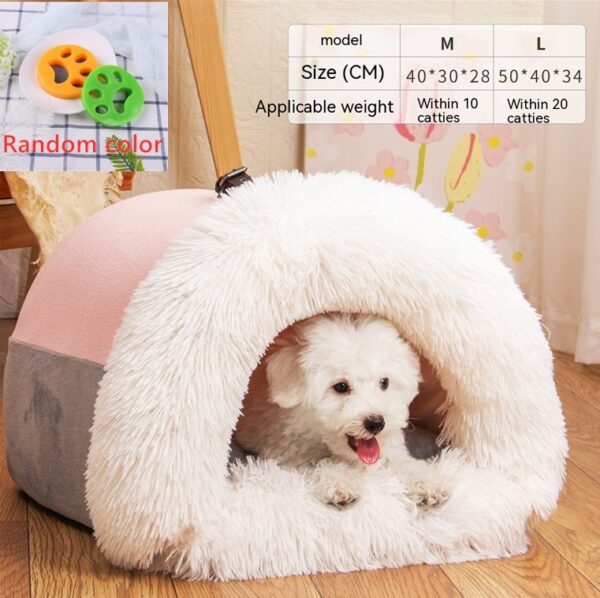 New Splice Portable Cat Nest Portable Autumn And Winter Warm Dog Nest Moisture-proof Long Fur Cat Nest Cross Border Pet Nest - Image 3