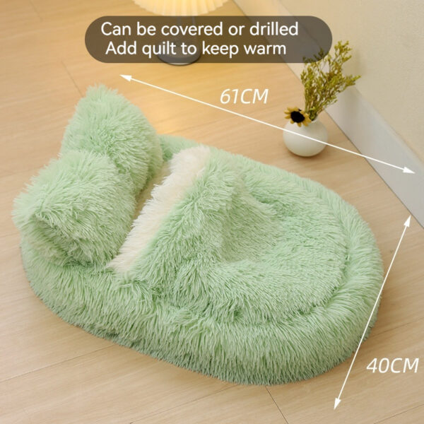 Long Wool Oval Plus Quilt Warm Cat Nest Winter Cat Products - Image 2