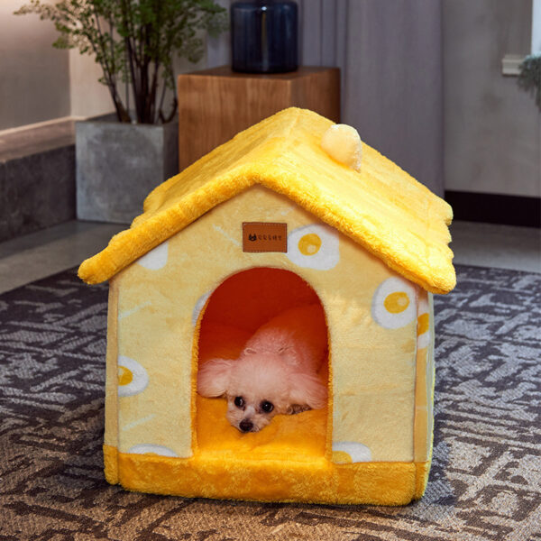 Foldable Pet House Cat Bed Winter Dog Villa Sleep Kennel Removable Nest Warm Enclosed Cave Sofa Pets Supplies - Image 2