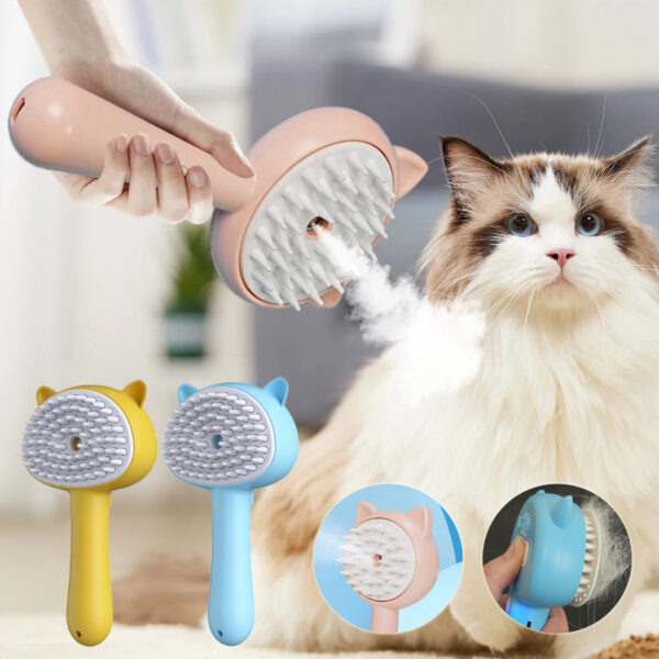 Hair Cleaning Brush With Mist Multifunctional Cat Grooming Brush Rechargeable Self Cleaning Slicker Brush For Cats Pets & Dogs Pet Products