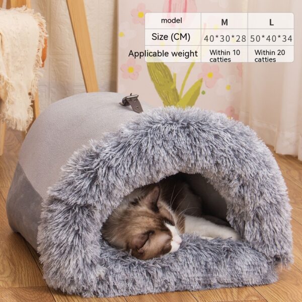 New Splice Portable Cat Nest Portable Autumn And Winter Warm Dog Nest Moisture-proof Long Fur Cat Nest Cross Border Pet Nest - Image 6