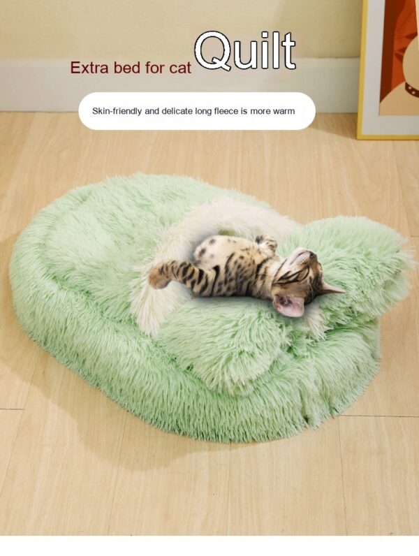 Long Wool Oval Plus Quilt Warm Cat Nest Winter Cat Products - Image 7