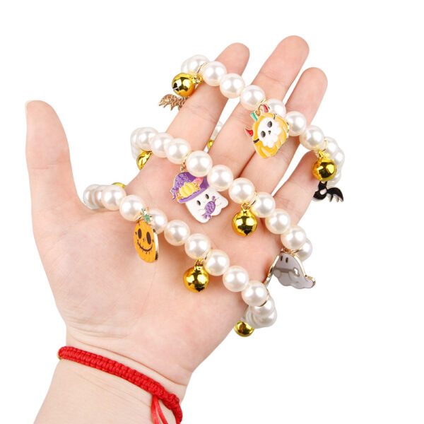 Pet Pearl Necklace Decoration Halloween Cat Collar - Image 3