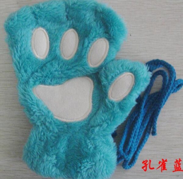 Winter Lovely Half Cover Paw Bear Cat Claw Gloves Short Finger - Image 4