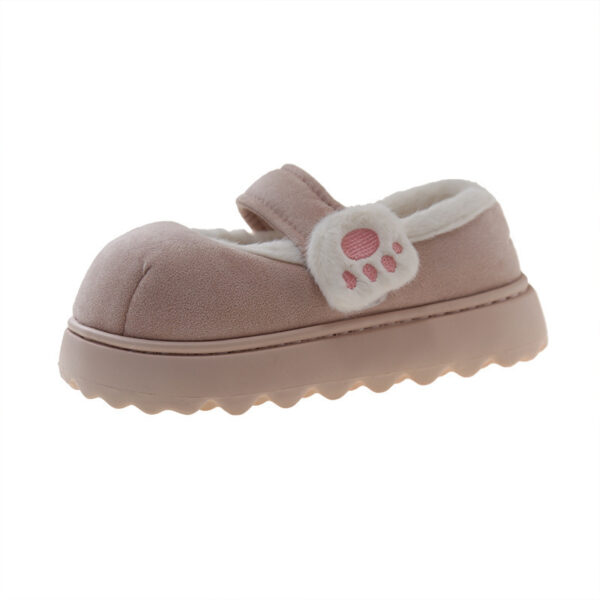 Cute Cat's Paw Velcro Plush Cotton-Padded Girls' Shoes - Image 9