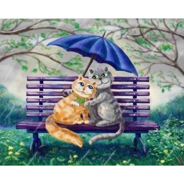 DIY 3D Diamond Painting Cross Stitch Embroidery Hugging Cats