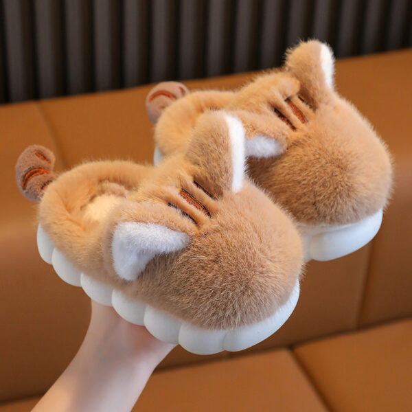 Cute Cat's Paw Velcro Plush Cotton-Padded Girls' Shoes - Image 8