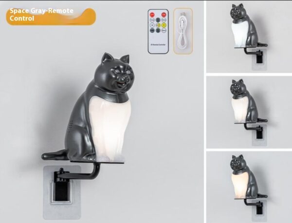 Creative Cat Wall Lamp USB Charging Decorative Light - Image 3
