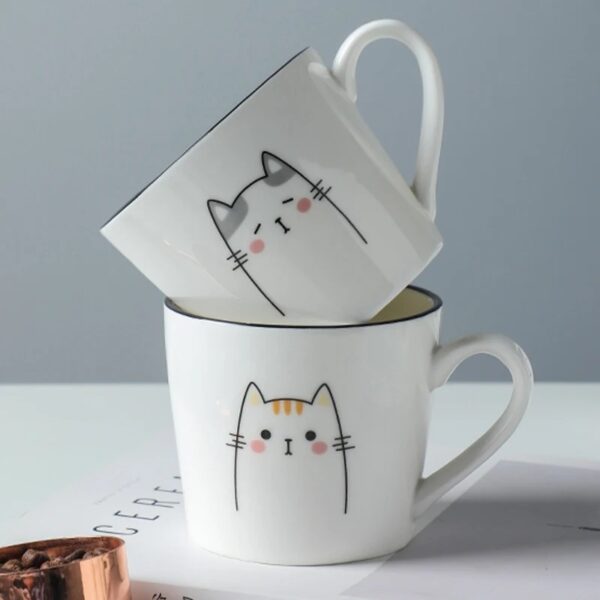 Cat Pattern Ceramic Coffee Cup Personality Creative Mug - Image 6