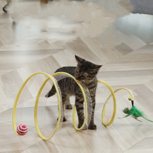 Foldable Cat Tunnel Hilarious Cat Stick w/ Simulation Mouse