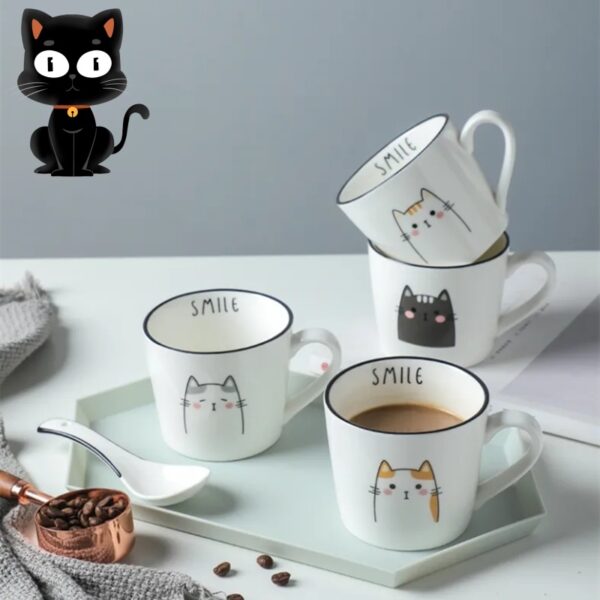 Cat Pattern Ceramic Coffee Cup Personality Creative Mug