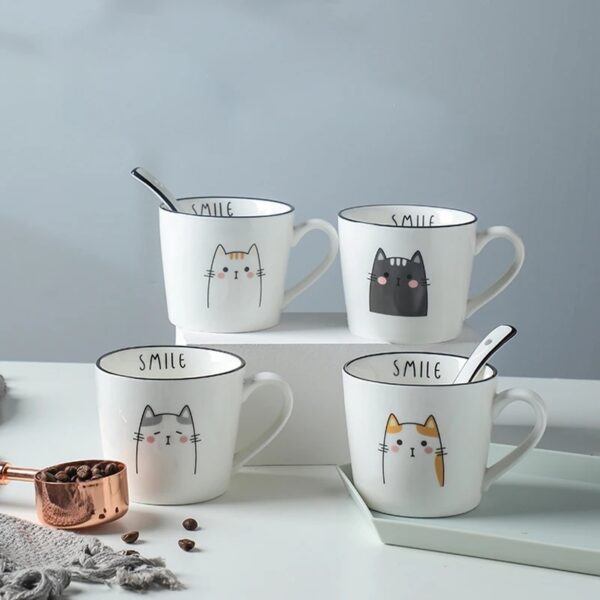 Cat Pattern Ceramic Coffee Cup Personality Creative Mug - Image 8