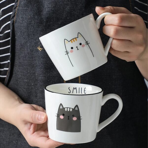 Cat Pattern Ceramic Coffee Cup Personality Creative Mug - Image 5