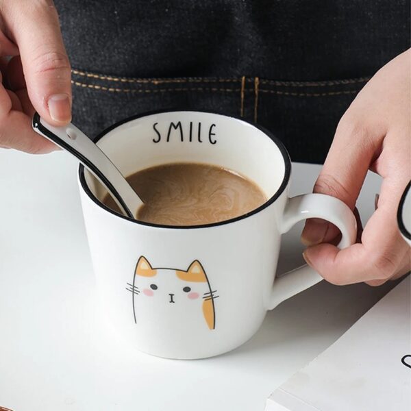 Cat Pattern Ceramic Coffee Cup Personality Creative Mug - Image 10