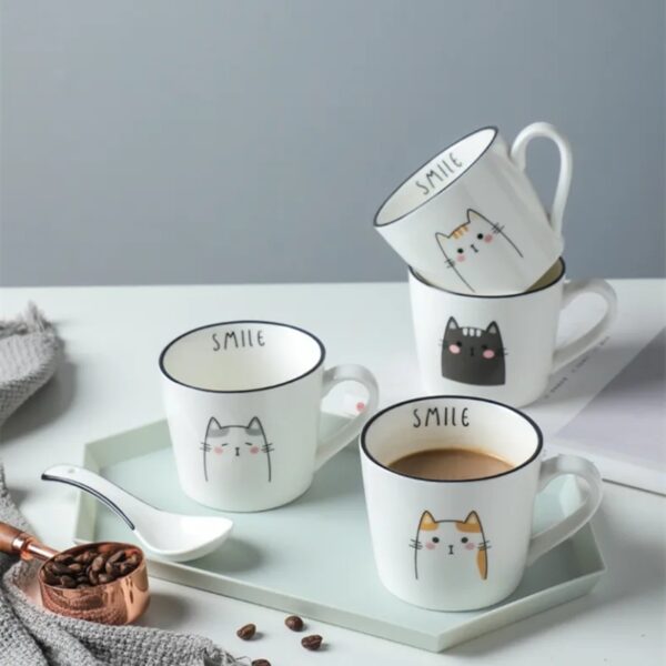 Cat Pattern Ceramic Coffee Cup Personality Creative Mug - Image 7