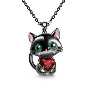 Elegant black cat-themed jewelry